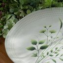 Ver imagem 4 de Kit Prato Raso 26,5cm e Fundo 21cm Ammi Arauco Cerâmica Porto Brasil Floral Verde 2pç