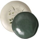 Ver imagem 1 de Kit Prato Raso 26,5cm e Fundo 21cm Ammi Arauco Cerâmica Porto Brasil Floral Verde 2pç