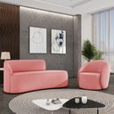 Ver imagem 2 de Sofá 3 Lugares Orgânico 180cm Morgan e Poltrona Lua Suede Rosê D03 - D’Rossi