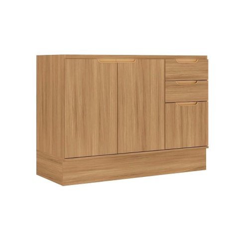 Balcão Cozinha Modulado Alma 3 Portas e 2 Gavetas 120cm Cedro Carraro