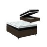 Cama Box Baú Casal 138 Tecido Sintético Marrom com Colchão Espuma D33 One Face Preto - 1