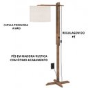 Ver imagem 4 de Abajur Chão Luminária Onix com Pés de Madeira Rustico - Off White
