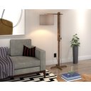 Ver imagem 2 de Abajur Chão Luminária Onix com Pés de Madeira Rustico - Off White