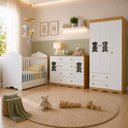 Ver imagem 3 de Quarto Bebê Completo Berço 3 em 1/Guarda-Roupa 3 Portas/Cômoda 4 Gavetas Vicente Multimóveis