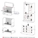 Ver imagem 2 de Quarto Bebê Completo Berço 3 em 1/Guarda-Roupa 3 Portas/Cômoda 4 Gavetas Vicente Multimóveis