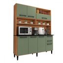 Ver imagem 3 de Cozinha Compacta Vitória 7 Portas 2 Gavetas Freijó/verde - Panorama Móveis