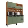 Cozinha Compacta Vitória 7 Portas 2 Gavetas Freijó/verde - Panorama Móveis - 3
