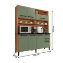 Ver imagem 5 de Cozinha Compacta Vitória 7 Portas 2 Gavetas Freijó/verde - Panorama Móveis