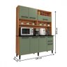 Cozinha Compacta Vitória 7 Portas 2 Gavetas Freijó/verde - Panorama Móveis - 5