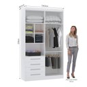 Ver imagem 3 de Guarda Roupa Modulado 134,50cm 4 Portas e 4 Gavetas Alpes Luciane Móveis