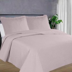 Kit Colcha Queen 3 Peças Cobreleito Bouti Habitat Flora 240x260cm Rosa Bebe - 1
