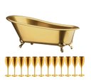 Ver imagem 1 de Kit Champanheira Dourada Banheira P/12 Garrafas + 12 Taças