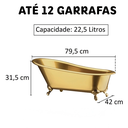 Ver imagem 3 de Kit Champanheira Dourada Banheira P/12 Garrafas + 12 Taças