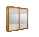 Ver imagem 1 de Guarda Roupa Casal com Espelho 2 Portas de Correr 6 Gavetas 240cm Trancoso Cinamomo/Off White - Valverde