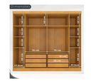 Ver imagem 3 de Guarda Roupa Casal com Espelho 2 Portas de Correr 6 Gavetas 240cm Trancoso Cinamomo/Off White - Valverde
