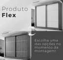 Ver imagem 4 de Guarda Roupa Casal com Espelho 2 Portas de Correr 6 Gavetas 240cm Trancoso Cinamomo/Off White - Valverde