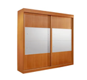 Ver imagem 5 de Guarda Roupa Casal com Espelho 2 Portas de Correr 6 Gavetas 240cm Trancoso Cinamomo/Off White - Valverde