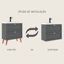 Ver imagem 2 de Gabinete para Banheiro com Cuba e Espelho 80cm Retro Mdf Milano - On Móveis Cor:grafite