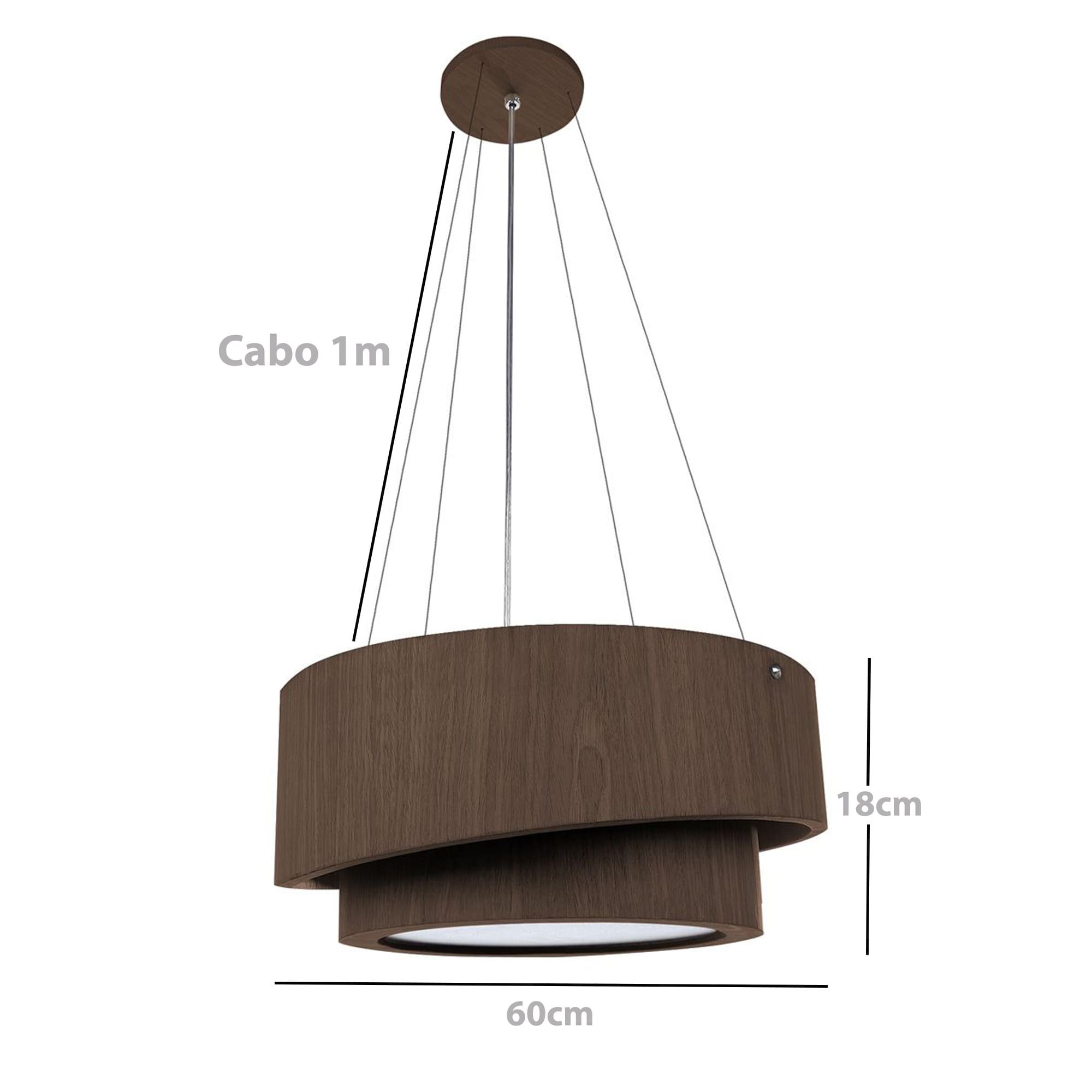 Pendente Doble Redondo 60cm - 5 Luzes Adrilustres Preto - 2