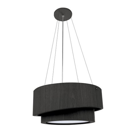 Pendente Doble Redondo 60cm - 5 Luzes Adrilustres Preto