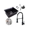 Kit Cuba Inox Gourmet Cozinha Pia com Acessórios + Torneira Monocomando Flexível Extensível Preto - 1
