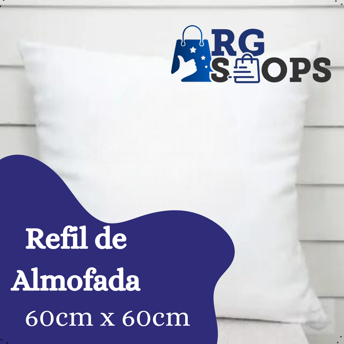 Kit 02 Refil de Almofada 60cm X 60cm Muito Resistente Macio Sala Decoração Quarto - 5