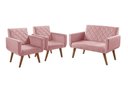 Ver imagem 1 de Conjunto Anabelle 2 Poltronas de 1 Lugar 1 Poltrona 2 Lugares Braço Unidecor Rosa