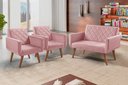 Ver imagem 4 de Conjunto Anabelle 2 Poltronas de 1 Lugar 1 Poltrona 2 Lugares Braço Unidecor Rosa