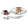 Kit Jogo Saladeira Prato Talheres Aço Inox  Cozinha Servir Mesa Alimentos Receitas Recipientes 4pçs - 2