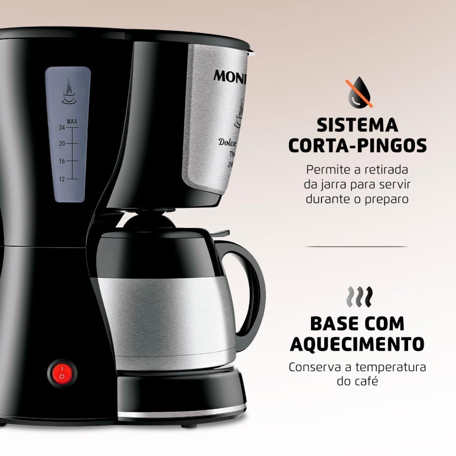 Cafeteira Elétrica Dolce Arome Thermo 800w 220v C-33 Jt 24x Mondial - 5