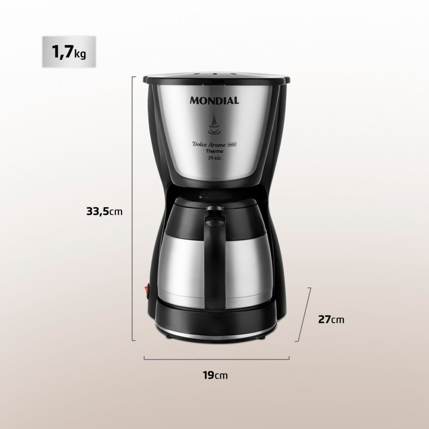 Cafeteira Elétrica Dolce Arome Thermo 800w 220v C-33 Jt 24x Mondial - 3