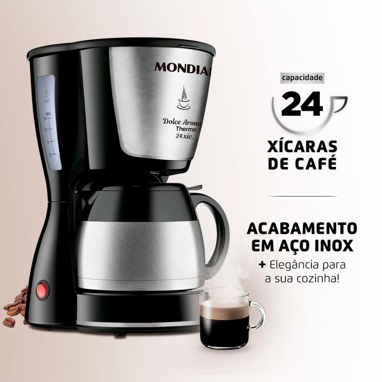 Cafeteira Elétrica Dolce Arome Thermo 800w 220v C-33 Jt 24x Mondial - 4