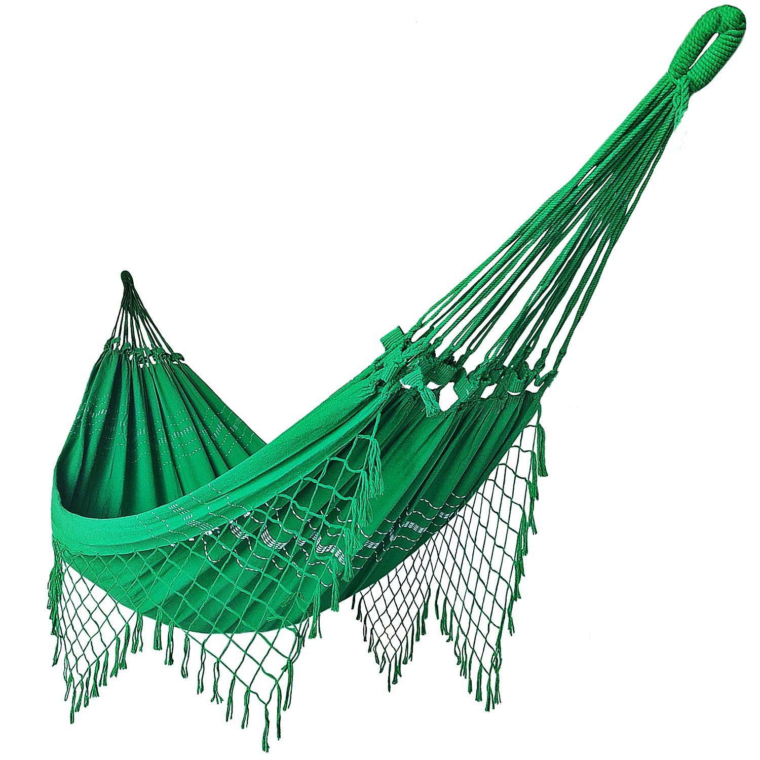 Rede de Dormir Casal Balanço de Algodão Reforçada 3,80m x 1,50m Varias Cores:Verde bandeira - 1