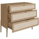 Ver imagem 6 de Cômoda com 03 Gavetas para Quarto Closet Pés Madeira Moss A03 Hanover Roble - Lyam Decor
