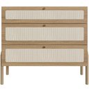 Ver imagem 3 de Cômoda com 03 Gavetas para Quarto Closet Pés Madeira Moss A03 Hanover Roble - Lyam Decor