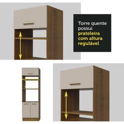 Armário de Cozinha Completa 270cm Rustic/crema Agata Madesa 07 - 9