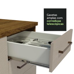 Armário de Cozinha Completa 270cm Rustic/crema Agata Madesa 07 - 7