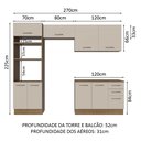 Ver imagem 4 de Armário de Cozinha Completa 270cm Rustic/crema Agata Madesa 07