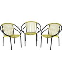 Ver imagem 1 de Conjunto de 3 Cadeiras Eclipse de Área, Fibra Sintética e  Aço Carbono, resistente.