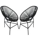 Ver imagem 1 de Cadeira Acapulco Kit 2 Fibra Sintética(preta)