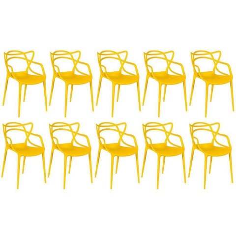 Kit 10 Cadeiras Allegra - Amarelo