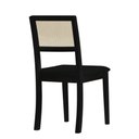 Ver imagem 4 de Kit 2 Cadeiras Estofada Veludo Encosto em Tela Sextavada Rubi Madeira Maciça - Preto