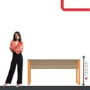 Ver imagem 5 de Escrivaninha Mesa Escritório X 150cm Industrial Noce Naturalle e Laranja Picasso Marrom/Marromle