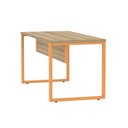 Ver imagem 7 de Escrivaninha Mesa Escritório X 150cm Industrial Noce Naturalle e Laranja Picasso Marrom/Marromle