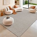 Ver imagem 3 de Tapete para Sala e Quarto 2,00 X 3,00m Antiderrapante Cru Marrom Artesanal 100% Algodão Rústico