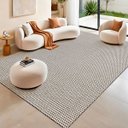 Ver imagem 2 de Tapete para Sala e Quarto 2,00 x 3,00m Antiderrapante Cru Marrom Artesanal 100% Algodão Rústico