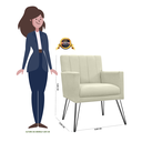 Ver imagem 4 de Poltrona Estofada para Quarto Closet com Pés de Ferro Cecília Suede Bege - Incasa Decor