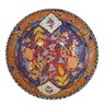 Centro de Mesa Turco Pintado de Cerâmica Laranja e Vermelho Estampado 30cm (Pinturas Diversas) - 1
