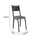 Ver imagem 4 de Conjunto De Mesa Com 4 Cadeiras Malva Tampo De Vidro 107cm SF Preto Fosco Assento Cinza Andorinha Ar