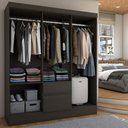 Ver imagem 3 de Guarda-roupa Casal Sena Slim 6 Portas 2 Gavetas Ébano - Panorama Móveis